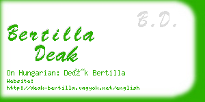 bertilla deak business card